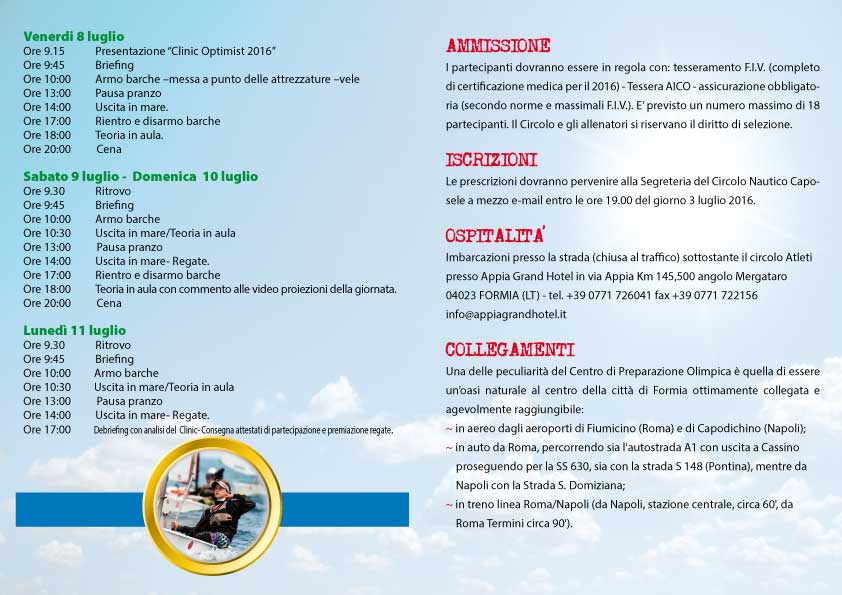 Pieghevole clinic Mattia Pressich 2016 programma